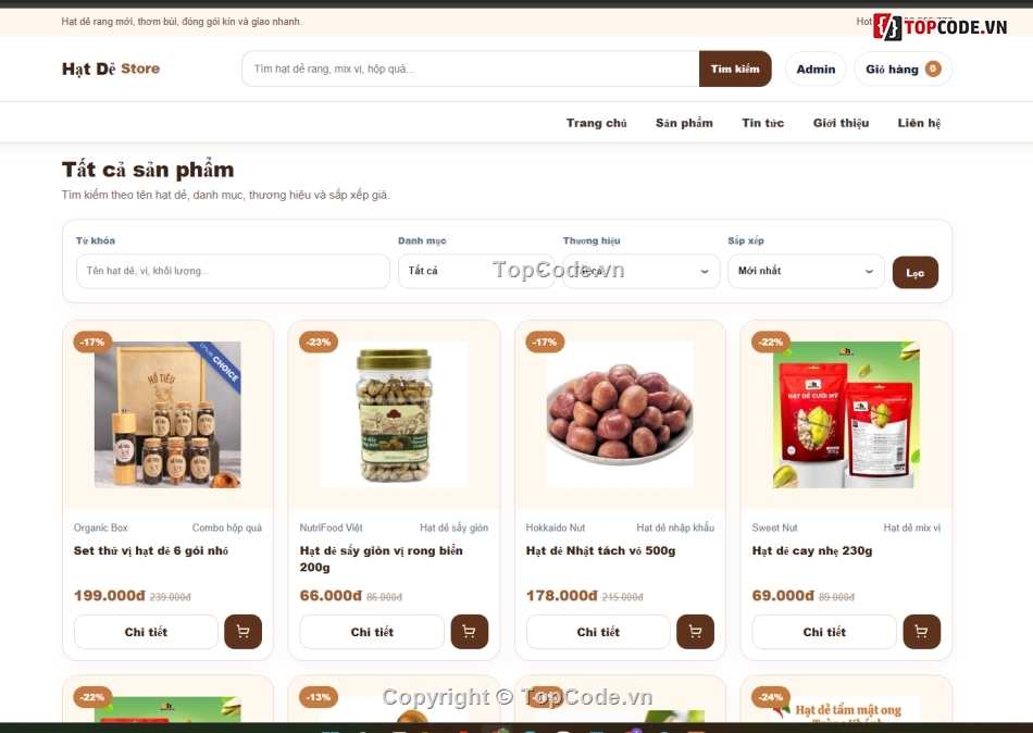 giao diện web,web giao bán,bán hạt dẻ